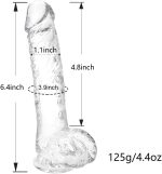 Small Realistic Clear 6 inch Cute Dildo,Adult Sex Toy with Suction Cup Dildo, Suitable for Beginner Women/Men/Gay with Thin and Slim Poke, can be Use for G-spot and Anal - Image 2