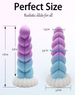 Realistic Monster Silicone Dildo - 7.8" Shaped Liquid Dildo with Strong Suction Cup, Huge Thick Sex Toy for Women, Anal Plug Adult Prostate Massager Sex Toy - Image 2
