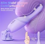 Simulated silicone dick vibrating thrust heating, remotely controlled sucking and licking vibrator toy, with a strong suction cup, freeing your hands WVB72 (purple). - Image 2