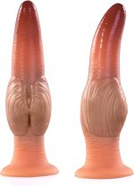 7" Beginner Small Knot Dildo, Fantasy Deep Sea Monster Cone Silicone Dildo with Strong Suction Cup, Colorful Alien Creature Tapered Tip Knotted Anal Plug Stretch Toy for Men Women Couple Play