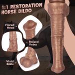 Huge Horse Dildo, 12 Inch Thick Animal Monster Dildo, Big Silicone Realistic Horse Cock Dildos with Strong Suction Cup, Soft Girthy Large Fake Penis for Anal Play, Adult Sex Toys for Men Women Couples - Image 2