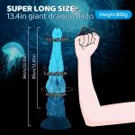 Horse Dildo 13.4'' Super Long Monster Dildo Sex Toy with Knot and Suction Cup, Giant Fantasy Silicone Dragon Dildos Anal Plug Sex Toys for Women and Men - Image 2